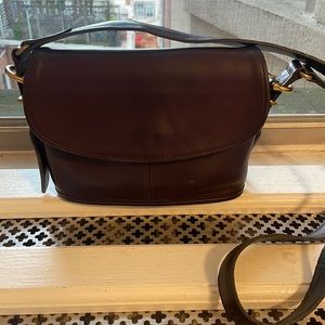 Vintage Coach Equestrian Flap Dark Brown 9801